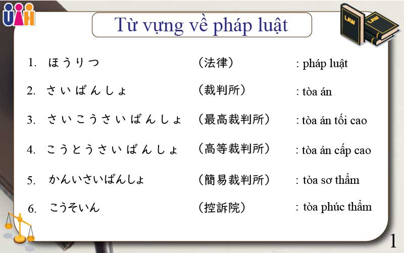 Từ vựng tiếng Nhật về pháp luật