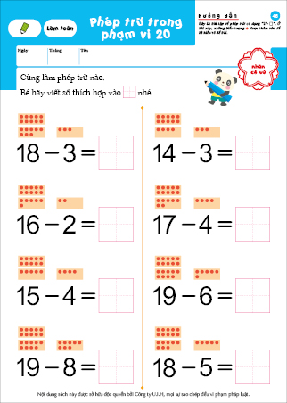Phép trừ - 5~7 tuổi