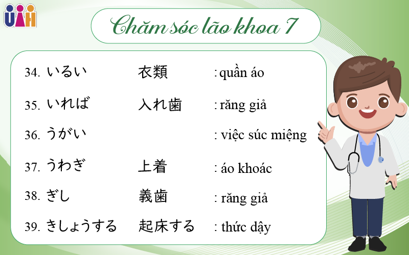 Từ vựng Chăm sóc Lão khoa