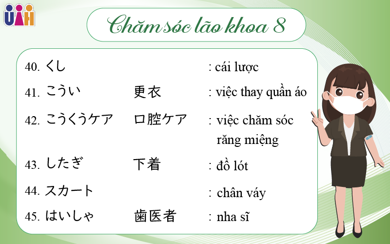 Từ vựng Chăm sóc Lão khoa