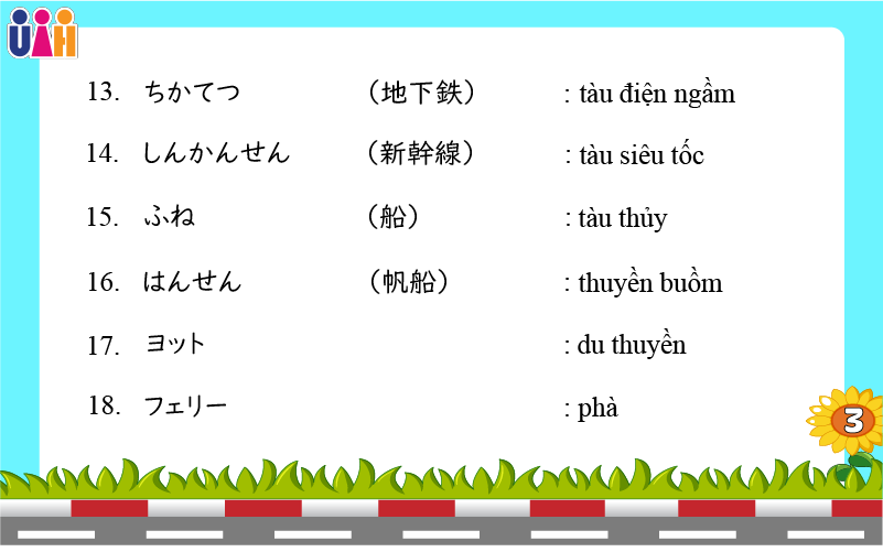Từ vựng tiếng nhật chủ để giao thông