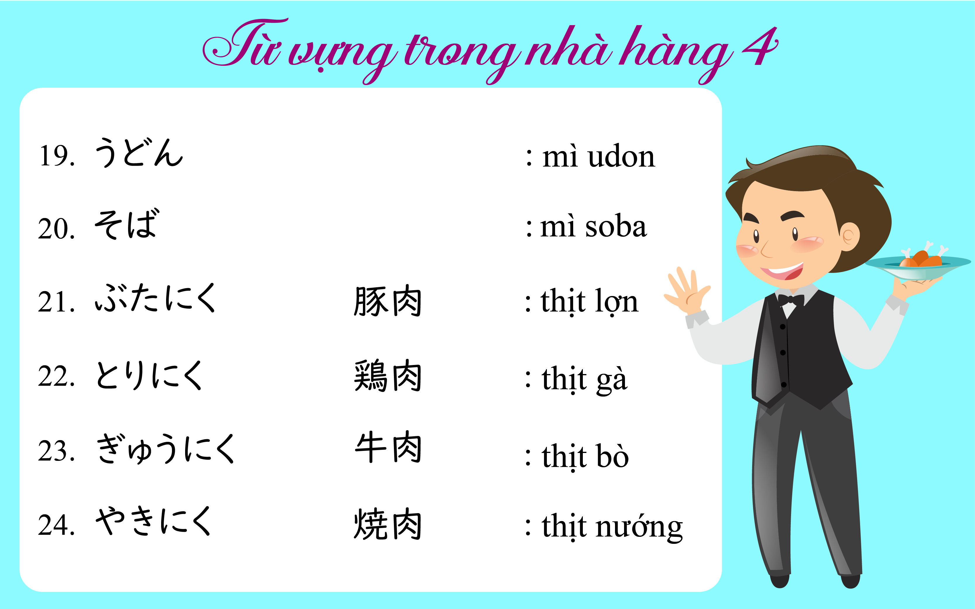 Từ vựng trong nhà hàng