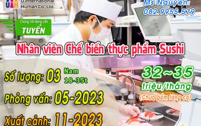 TUYỂN NHÂN VIÊN CHẾ BIẾN THỰC PHẨM SUSHI
