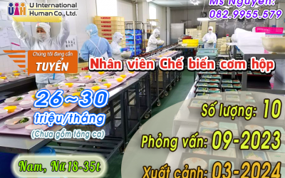 TUYỂN NHÂN VIÊN CHẾ BIẾN CƠM HỘP