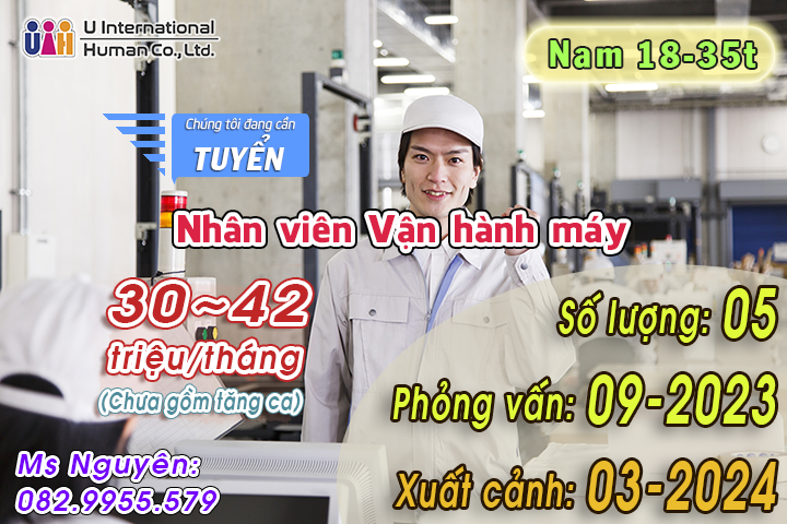 TUYỂN NHÂN VIÊN VẬN HÀNH MÁY
