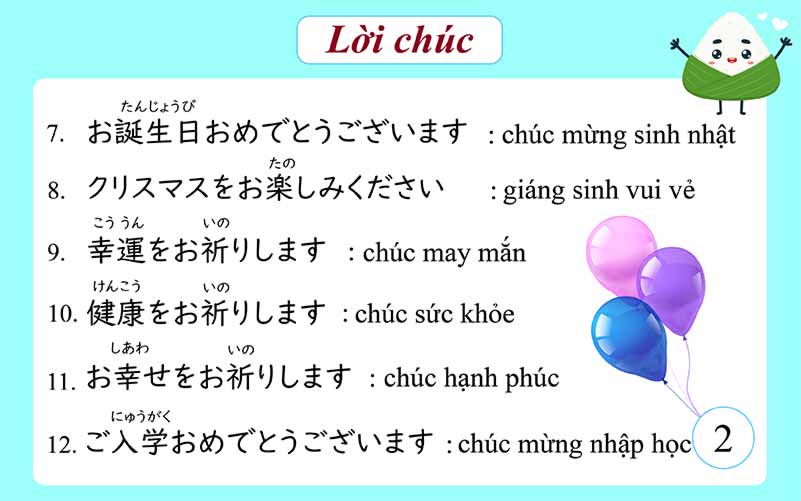 Một số lời chúc thường gặp