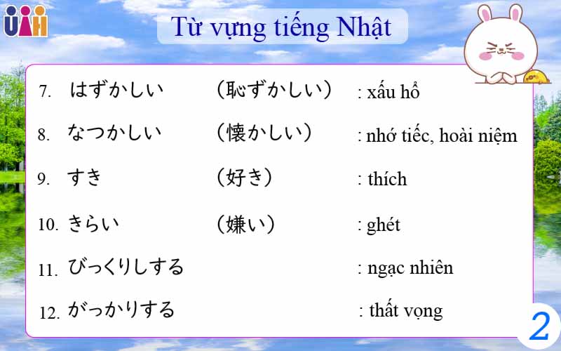 Từ vựng diễn tả tâm trạng